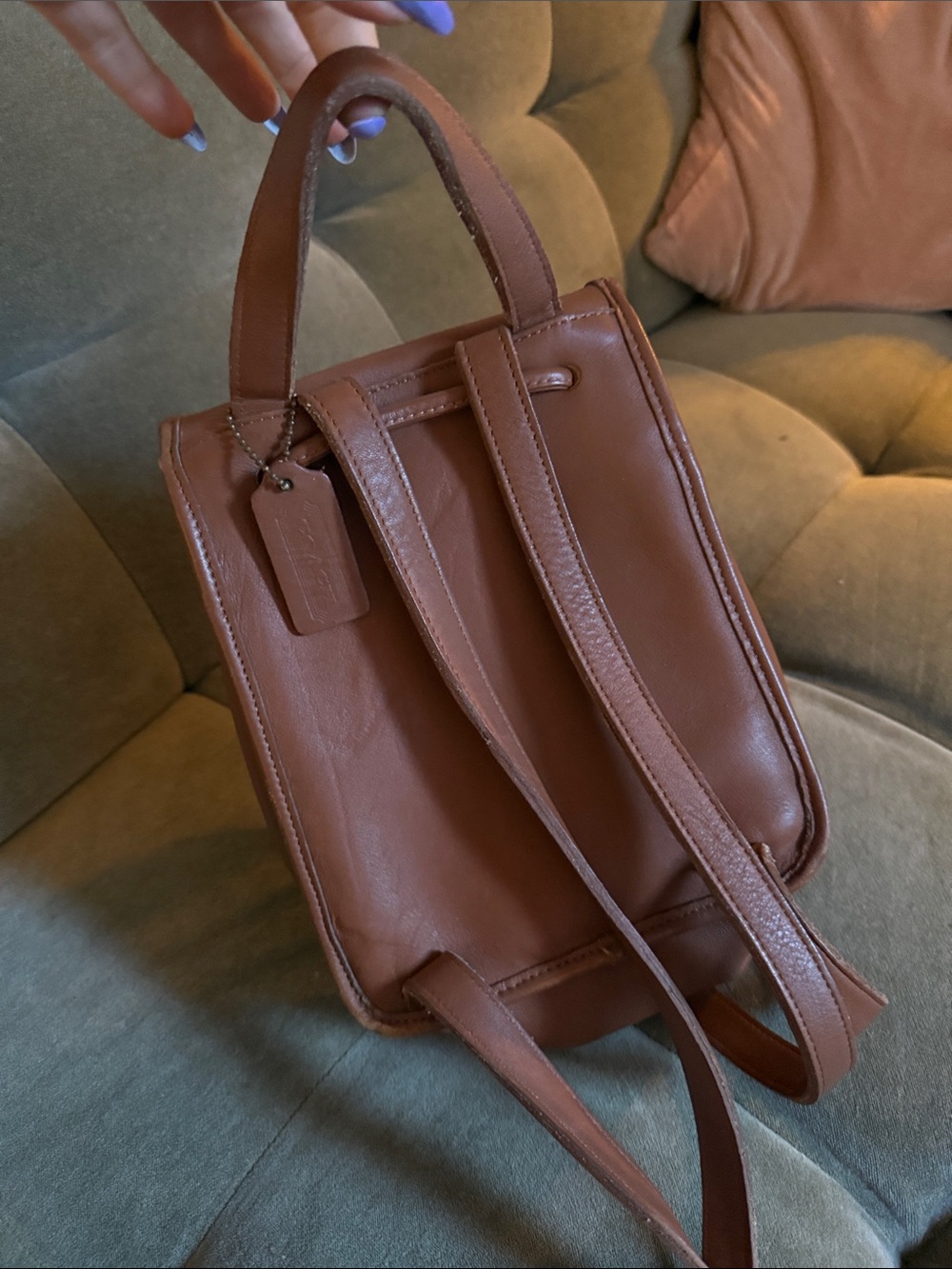 Coach Brown Leather Backpack Purse - Women's Everyday Bag - Picture 5 of 7